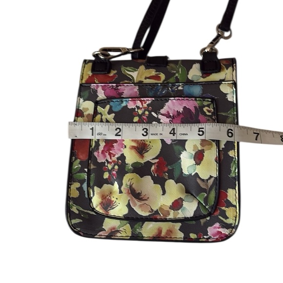 Carlos Santana Floral Crossbody, Black with pink/white, 7x6, sliver loop handle - Picture 4 of 10